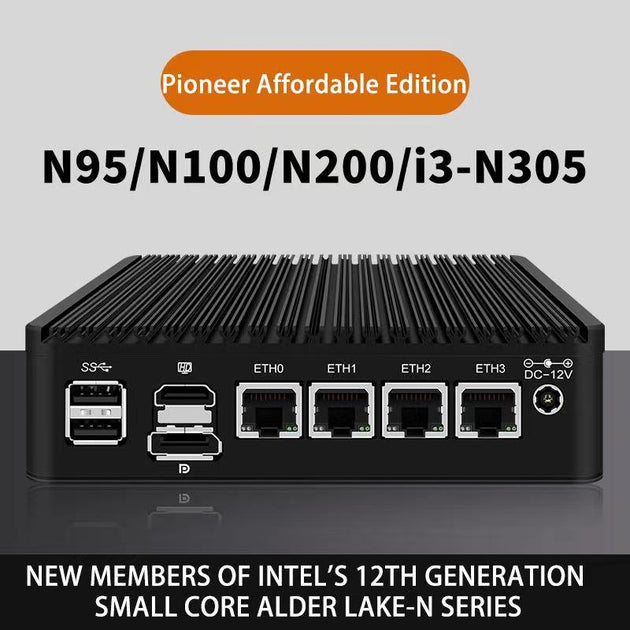 CWWK 12th generation N series 8-core new member Affordable version N305// N200/N100/fanless low power consumption micro mini industrial control host  soft routing – cwwk