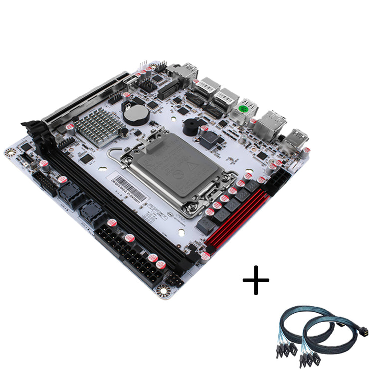 Q670-8Bay NAS Mini ITX Motherboard Upgraded Version,LGA1700 Supports intell12-14 Gen Processors,DDR5,Dual 4k Displays,5X USB3/2,8 SATA3.0 Ports, I226LM 2.5G with vPro (Q670+2xSFF-8643)