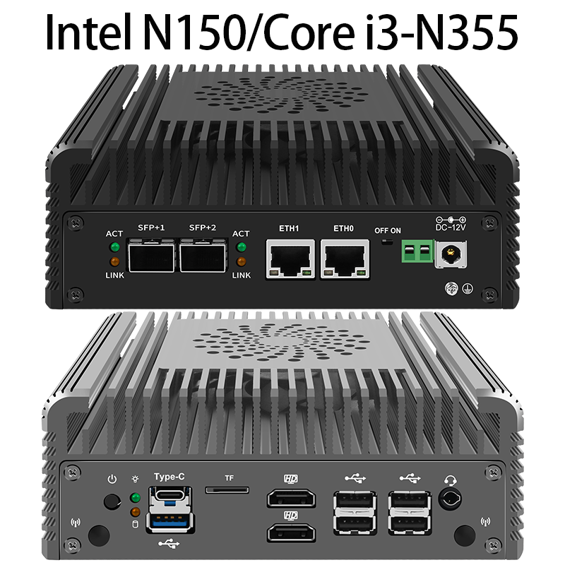Novo Firewall Sólido Mini PC 4x10G SFP /2x10G Intel N100 2xi226-V 2.5G DDR5 Servidor Doméstico