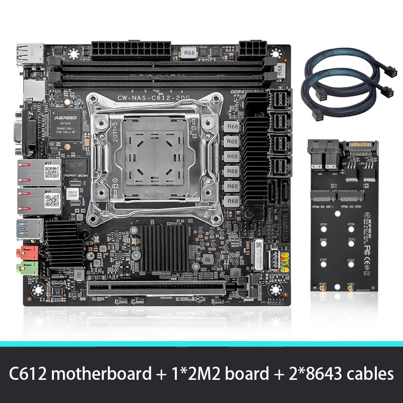 CWWK C612 Xeon ECC DDR4 E5 V3 V4 NAS Motherboard, Dual 10 Gigabit Ports ...