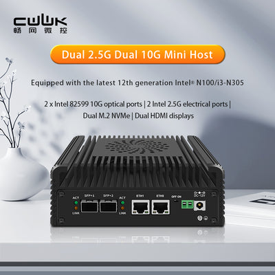 New 12th Gen Firewall Mini PC Intel i3 N305 N100 Soft Router 2x10G SFP+ 2xi226-V 2.5G NVMe 2xHD DDR5 MiniPC NAS Server