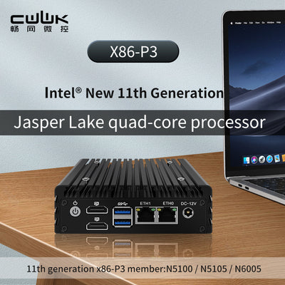 CWWK X86-P3 Super Mini Router 11th Generation Intel N5100 N5105 DDR5 4800MHZ Firewall PC 2X I226-V 2.5G LAN