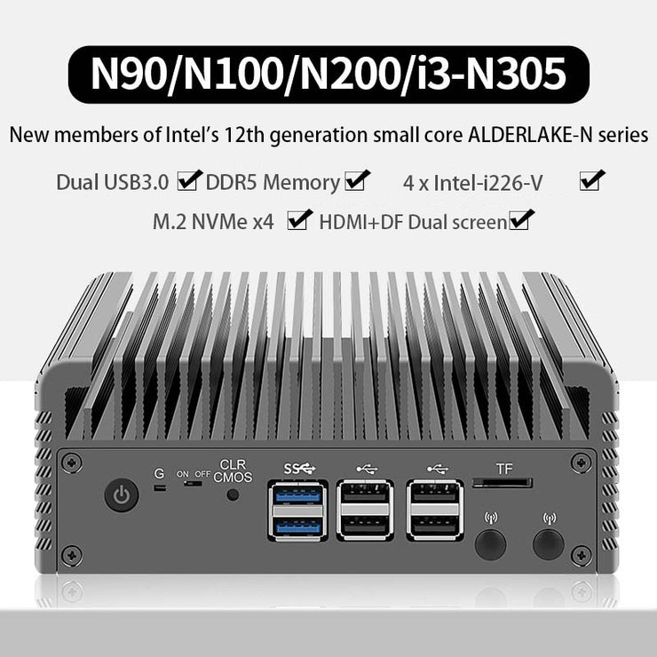 12th Gen Intel Firewall Mini PC Alder Lake i3 N305 8 Core N200 