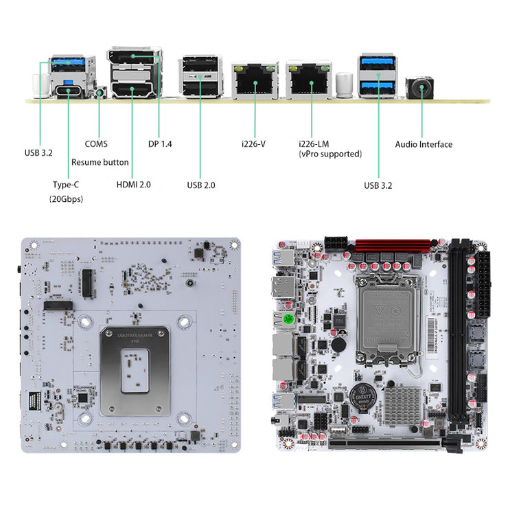 Q670-8Bay NAS Mini ITX Motherboard Upgraded Version,LGA1700 Supports intell12-14 Gen Processors,DDR5,Dual 4k Displays,5X USB3/2,8 SATA3.0 Ports, I226LM 2.5G with vPro (Q670+2xSFF-8643)