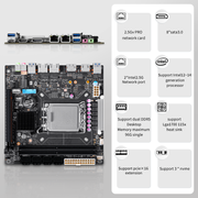CWWK Q670 8-bay NAS motherboard is suitable for Intel 12/13/14 generation CPU |3x M.2 NVMe|8x SATA3.0|2x Intel 2.5G network port|HDMI+DP 4K@60Hz vPro enterprise-class commercial NAS