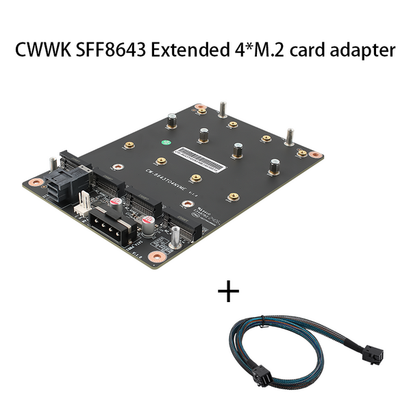 CWWK SFF8643 Erweiterter 4*M.2-Kartenadapter