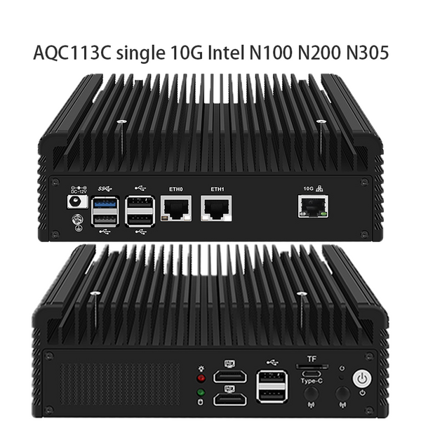 ChangWang CWWK Intel N100/N200/N350 processor, AQC113C single 10G Ethernet expansion (electrical/optical), aluminum alloy body, dual copper heat sink, mini PC