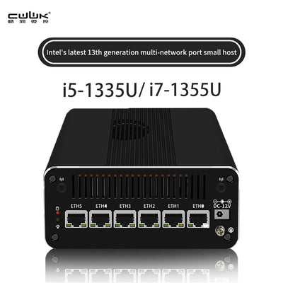 i5-1335U/i7-1355U 13th Gen 2.5G Soft Router Intel 6x Intel i226-V Fanless Mini PC Firewall Appliance Proxmox pfSense