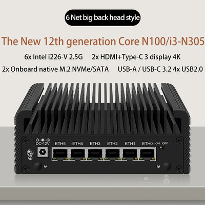 N100 i3-N305 NAS ITX Router Motherboard 4x i226-V 2.5G 2*NVMe 6*SATA3.0 DDR5