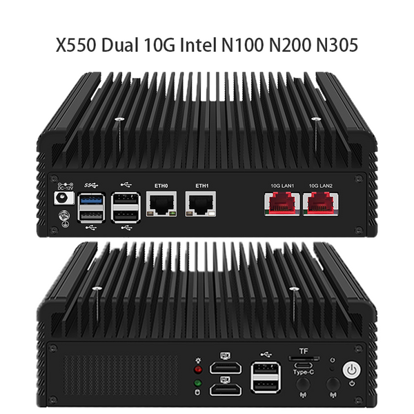 ChangWang CWWK Intel N100/N200/N350 processor, x550 10G Ethernet expansion (electrical/optical), aluminum alloy body, dual copper heat sink, mini PC